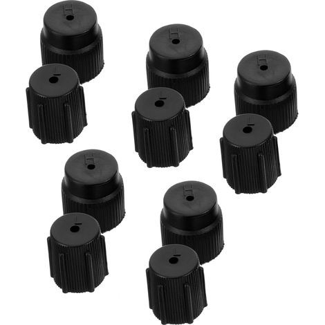 Kit De 10 Bouchons De Valve De Climatisation Voiture Abs Accessoires De Maintenance Auto Bouchon Haute Et Basse Pression Adapté À La Plupart Des (1/5)