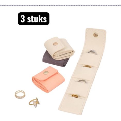 stuks - Sieradendozen - Mini sieraden opbergdoos - Reis Sieraden Etui - Draagbare Oorbel en Ketting Organizer - Luxe Opbergdoos voor Ring en Armband (1/5)
