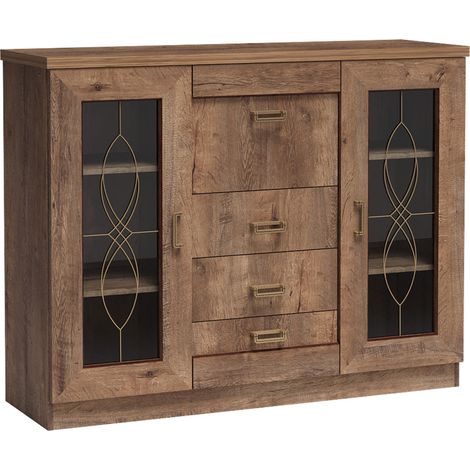 Sideboard mit Vitrinentüren in Lefkas Eiche, TEORA-161 (1/5)
