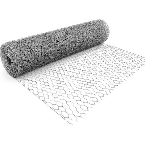 Rete Zincata Esagonale Maglia 40x28 mm Filo 0,6 mm Rete Metallica per Recinzioni Pollai Orti Giardino Protezione Alberi Facile da Tagliare Vari Misure 0.5x5 Metri