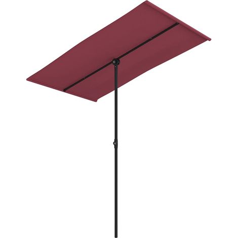 Parasol d'extérieur, Parasol pour Balcon Jardin Plage Terrasse, avec mât en aluminium 180x130 cm Bordeaux OIB5429E (1/5)