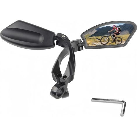 espejos retrovisores ajustables para manillar de bicicleta, rotación de 360°, lente de cristal HD irrompible y resistente a los arañazos, universales (1/4)