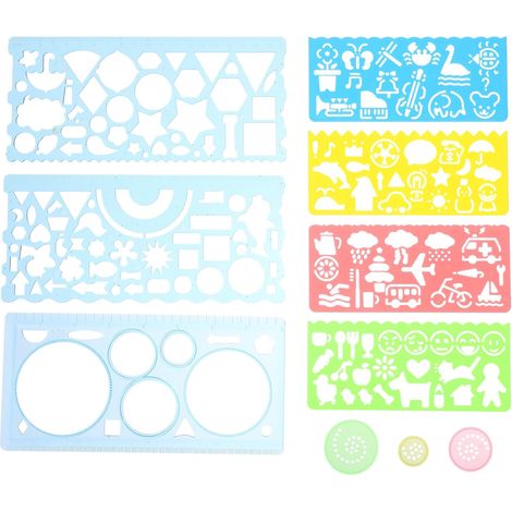 Ensemble de gabarits dessin géométrique en plastique PP pour (1/5)