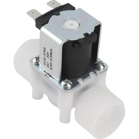 Électrovanne G3/4 NC en plastique, normalement fermée, pour arrivée d'eau, 24 V CC (1/5)