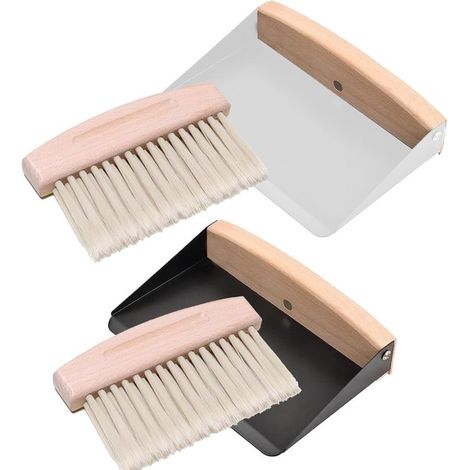 2-teiliges Tischbesen-Set，bestehend aus Tisch und Kehrschaufel，Holz-Tischbesen，kleine Tischbürsten zum Reinigen von Tischen (1/5)