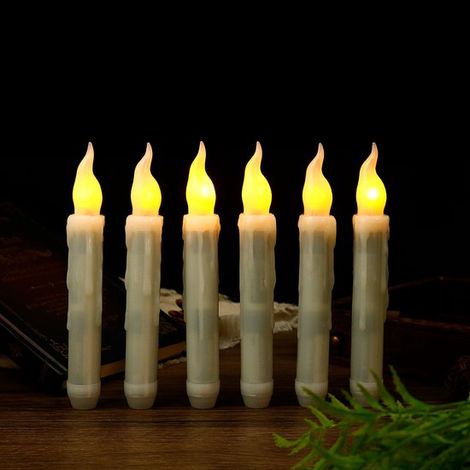 Lámpara de vela electrónica LED con control remoto, velas decorativas románticas, decoración radiante, ambiente festivo - 6 unidades (1/5)