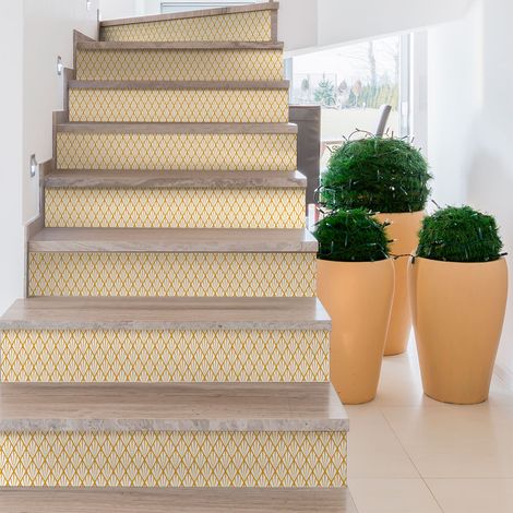 Stickers adhésifs escalier carrelages contremarche - URIEL - 2 bandes de 12.5x87.5cm (1/3)