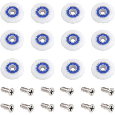 BUNTHAUS 12 Pièces Roulette Porte Douche Roulettes pour Porte de Douche Roulette Porte Douche Roues Roulettes de Rechange Roulette Porte Roulette de Douche pour Porte de Douche avec Des Vis (1/5)