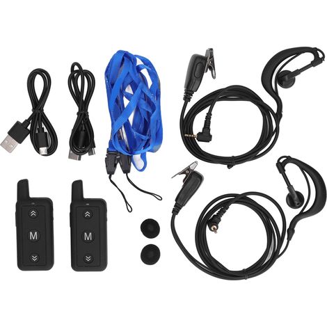 Lot 2 talkies-walkies mini VHF UHF compacts portables bi-bande pour centres commerciaux bars hôtels restaurants (1/5)