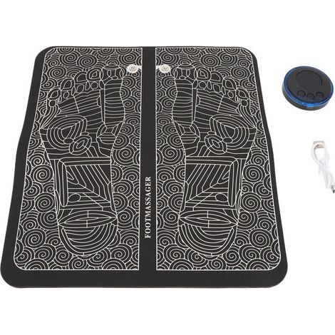 Tapis de Massage Pieds Électrique Stimulation Musculaire 8 Modes 19 Intensités Rechargeable USB (1/5)