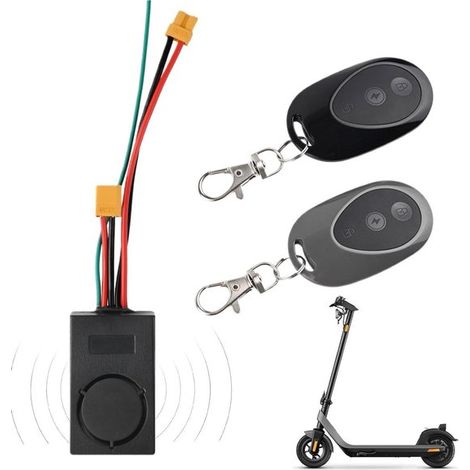 Alarma para scooter - Protección antirrobo - Seguridad vehicular - Sonido potente de 115 dB - 36-55 V - Negra (1/5)