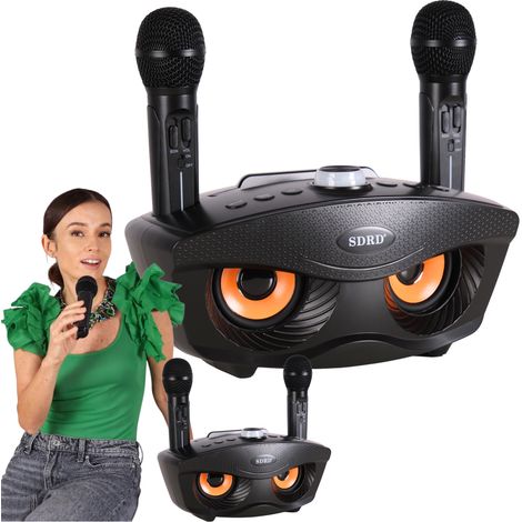 Kabelloses Karaoke-Set mit 2 Bluetooth-Mikrofonen und Lautsprecher für die Heimparty