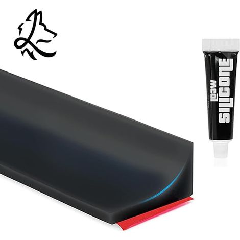 Bande d'étanchéité Silicone Pliable Joint Salle de Bain Douches Cuisine Evier Seuil de Douche Barriere de Douche Anti Débordement Souple Noir 3M (1/5)
