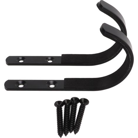 Set aus 2 Edelstahl-Wandhalterungen mit J-Haken für Bogenschieß- und Jagdausrüstung (schwarz). (1/5)