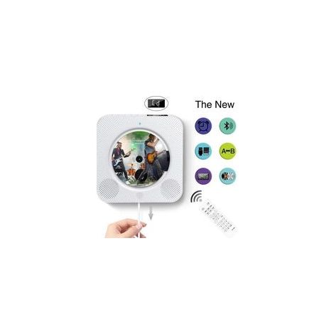 1 tragbarer CD-Player, integriertes Bluetooth, HiFi-Lautsprecher, FM-Radio, USB-MP3-Anschluss, für Wohnzimmer oder Schlafzimmer (1/5)