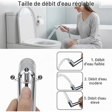 Portable Bidet, Toilet Shower, Adjustable Pressure Sprayer for Personal Hygiene and Cleaning, Ideal for Toilets and Bidets (1/4)