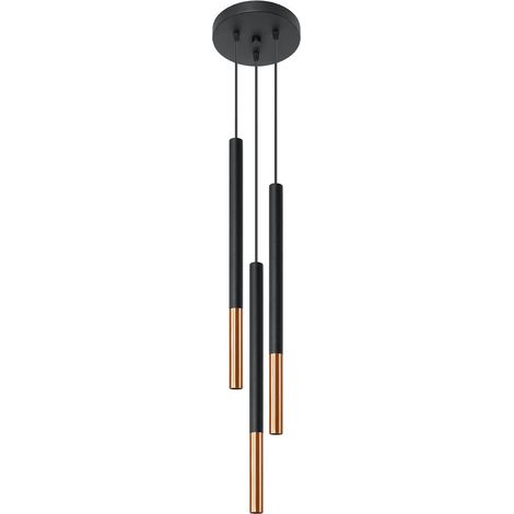 Lampada a sospensione Mozaica nero/rame 20x90x20cm Sollux (1/5)
