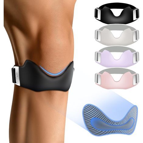 Genouillère en silicone pour le soutien, réglable et antidérapante, pour la stabilité du genou, adaptée à la course, la marche, les sauts, les tendinites, le basketball, le volleyball et les squats.