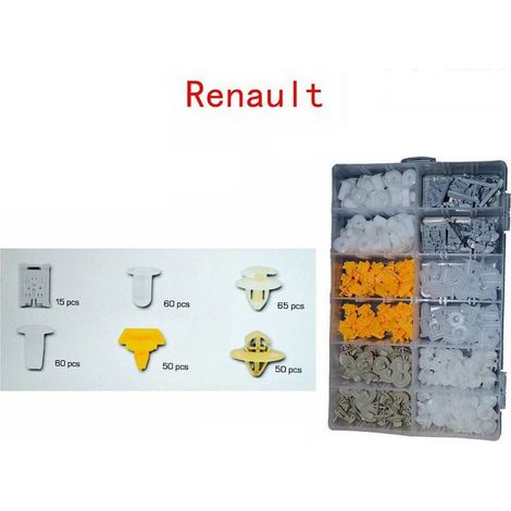 Trade Shop - Set Clip Di Fissaggio Per Auto Renault Confezione 300 Pezzi Ricambi Plastica -