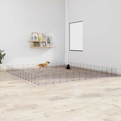 Pet Cage Black Powder-coated steel Large Collapsible Pet Cage vidaXL