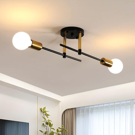 1 Lustre Industriel, Design Vintage Noir Et Or, Culot E27, Pour Salon Cuisine Salle à Manger (1/5)