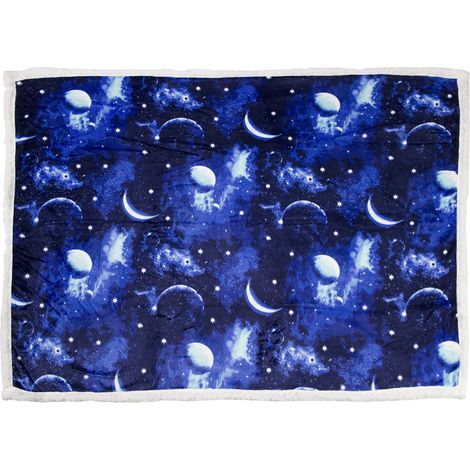 Plaid Con Retro Agnellato Disegno Planet Varie Misure, misura130x160 cmcolorePlanet (1/4)