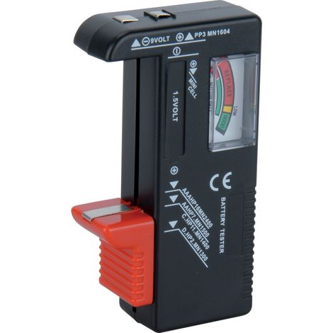 Unitec 46021 - Tester universale per batterie, 1,5 V/9 V