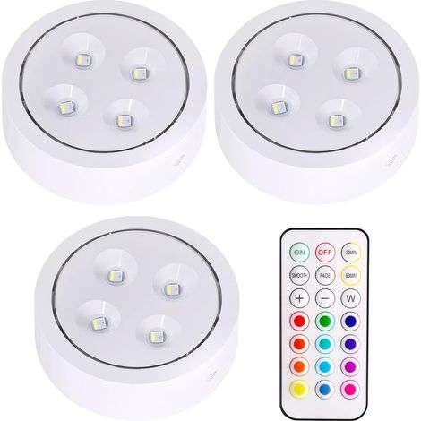 Veilleuse à luminosité réglable pour les célébrations d'anniversaire, veilleuse à intensité variable, décoration murale, éclairage, 3 lumières + 1 contrôleur (1/5)
