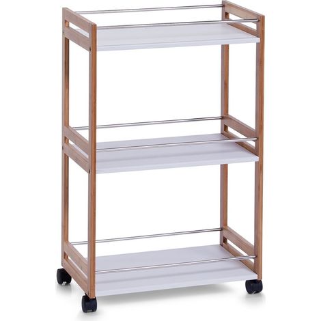 ZELLER Bad-Rollwagen, Bamboo und MDF