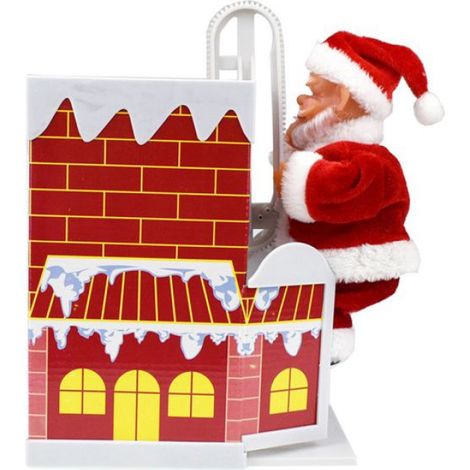 Poupée Père Noël Grimpant Cheminée - Décoration Noël Électrique Avec Musique - Pour Salon Chambre Bureau - 1 Pièce (1/4)