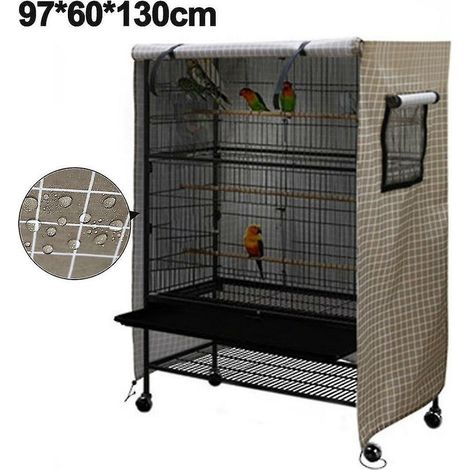 Housse de cage à oiseaux, imperméable, grande housse de cage à oiseaux, housse de cage à perroquets lavable, coupe-vent et anti-poussière