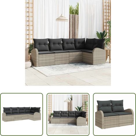 Terrasse -  Sofa Set mit Kissen Hellgrau Polyester (1/5)