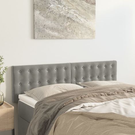 Kopfteile 2 Stk. Hellgrau 72x5x78/88 cm Samt vidaXL (1/5)