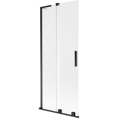 Mexen Velar L paroi de baignoire coulissante à 2 panneaux 85 x 150 cm, givré, noir - 896-085-003-31-70 (1/2)