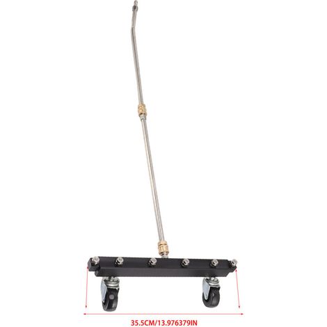 Nettoyeur de train de roulement pour nettoyeur haute pression avec 6 buses 2 baguettes d'extension sous le balai d'eau de voiture avec roue pivotante 4000 psi arroseur de chssis de voiture noi (1/5)