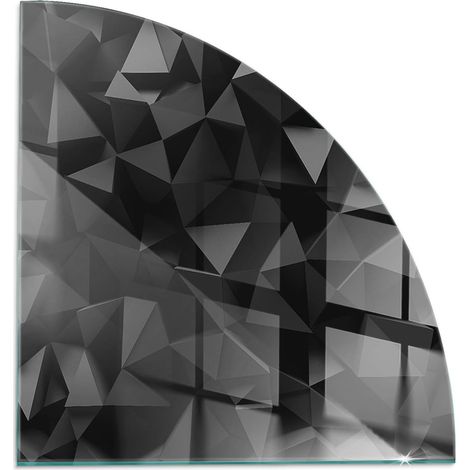 Plaque en verre trempé pour cheminée protection contre les braises et étincelles Géométrie tridimensionnelle 1/4 100x100 cm