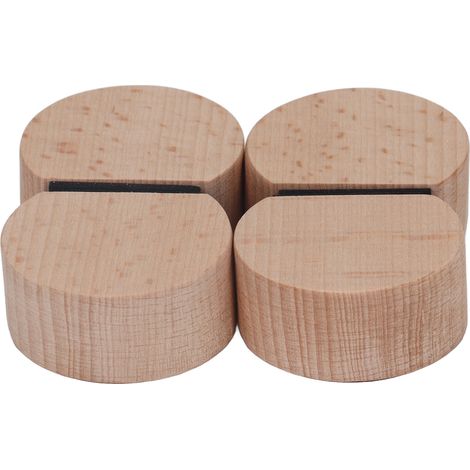 Quatre butées de porte rondes en bois antidérapantes, anti-collision et insonorisées, adaptées aux bureaux et aux chambres. (1/5)