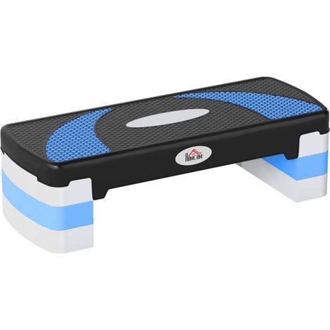 Step Stepper de Fitness Aérobic Réglable Antidérapant 80x31x20 cm Noir et Bleu Parfait pour Entraînement à Domicile (1/5)