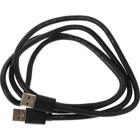 Câble USB USB 2.0 Mâle à Mâle, Câble de Données Double Extrémité, PVC, Noir, pour Ordinateur Portable et Disques Durs (1/5)