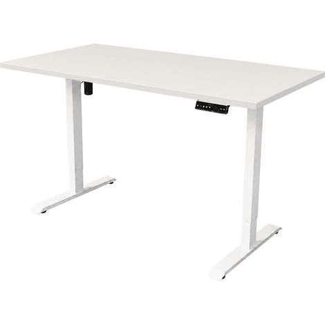 Bureau électrique réglable 180x80 cm - Moteur simple - Blanc (1/5)
