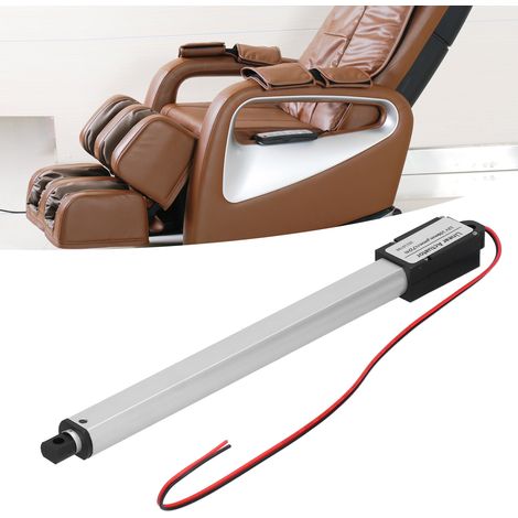 Vérin électrique linéaire 12V 150mm avec protection contre les courts-circuits, interrupteur de fin de course intégré et réduction du bruit, 8mm/s et 70N de force, modèle compact.