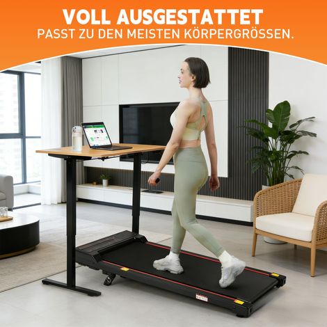 Tapis de course domestique inclinaison réglable, 1-6 km/h, tapis roulant portable 2 en 1 télécommandé avec écran LED (1/5)