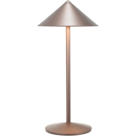 Lampe De Table Led Rechargeable Zafferano Pina L Desk Bronze, 6W, Ip65, Variateur, Tête Magnétique, Intérieur/Extérieur (1/5)