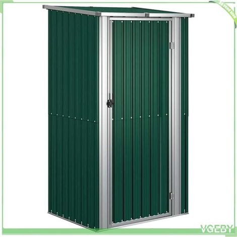 Abri de jardin - FAFEICY - 150899 - Acier galvanisé - Toit en pente - Porte verrouillable (118,5×97×209,5 cm) (1/5)