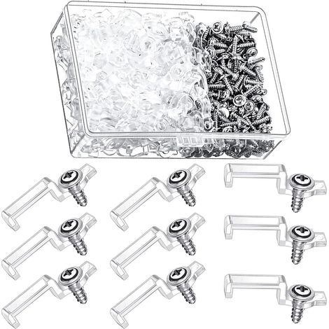 150 Pièces Clip de Fixation Pour Bande LED 10mm, Clip de Support de Fixation de Bande de Lumière en Silicone, Light Strip Clips avec 150 Pièces de Vis (Transparent) (1/5)