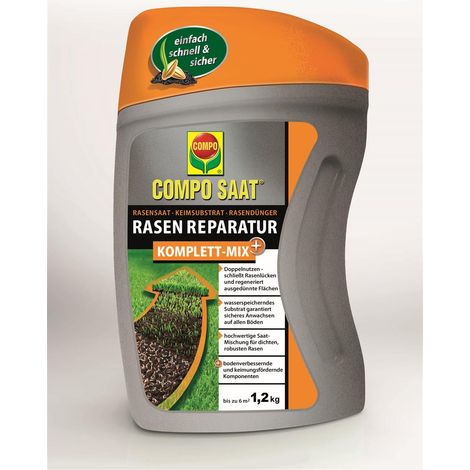 COMPO SAAT® Rasen Reparatur Komplett-Mix+ 1,2 kg für bis zu. 6 m²