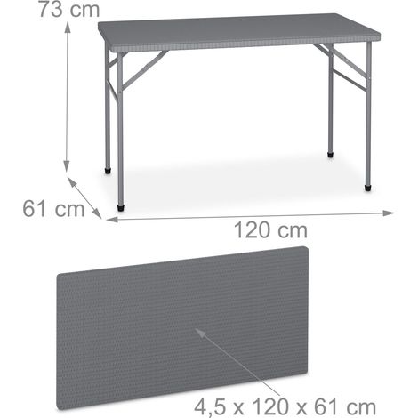 Lotto di 1 tavolo pieghevole e 2 panche da giardino esterno 73 x 120 x 61 cm design rustico in acciaio nero 130015822