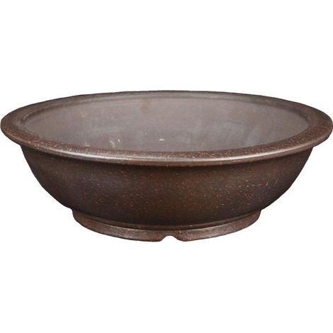 Vaso per bonsai rotondo in gres 22,5x22,5x6,5 cm - B084c