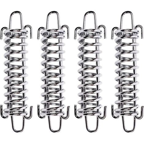[NEVER USED] 4Pcs Awning Fixing Set Tension Spring Alloy Spring Awning Spring Buckle Heavy Duty Sun Shade Sail Fixing Kit Stainless Steel Hardware Accessories for Camping Pinic Hiking