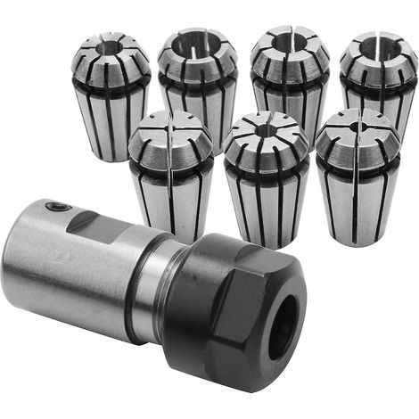 Lot de 7 pinces à ressort ER11 de 1 à 7 mm avec tige d'extension pour support d'arbre moteur ER11a de 5 mm (1/5)